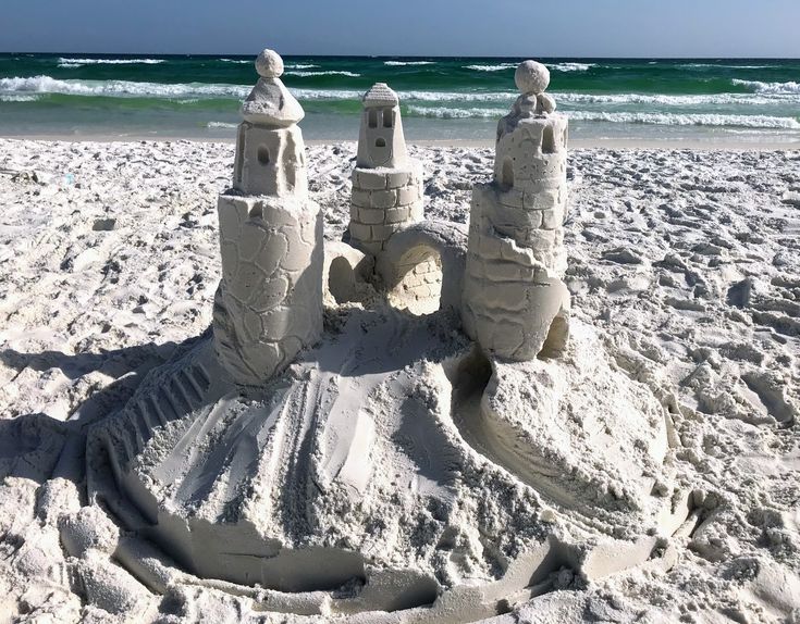 sand castle made to look like it is on the beach