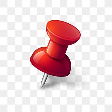 a red button with a pin in it on a white background png clipart