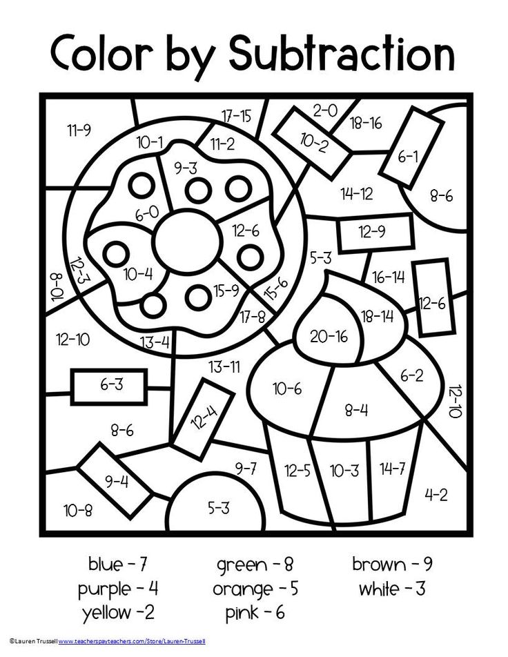 Subtraction Coloring Worksheets 2nd Grade