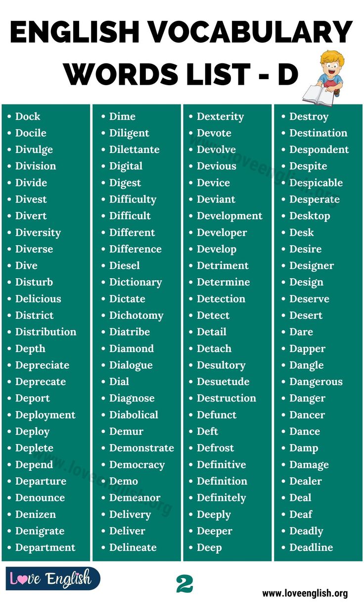 Words that Start with D: 280+ Common Words Starting with D (with ...