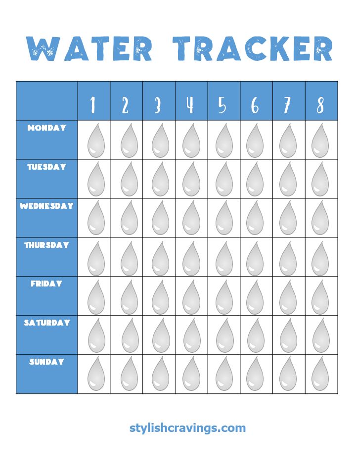 Stay Hydrated with this Free Water Tracker Printable