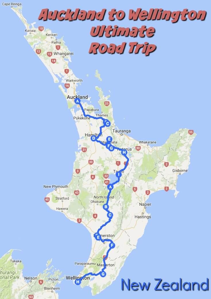 Auckland To Wellington Map