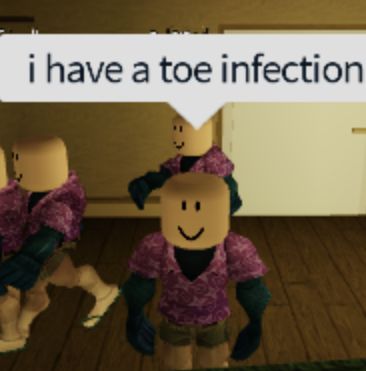 an animated image of two people with a sign that says i have a toe infection