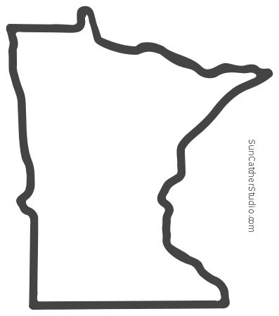 Minnesota – Map Outline, Printable State, Shape, Stencil, Pattern