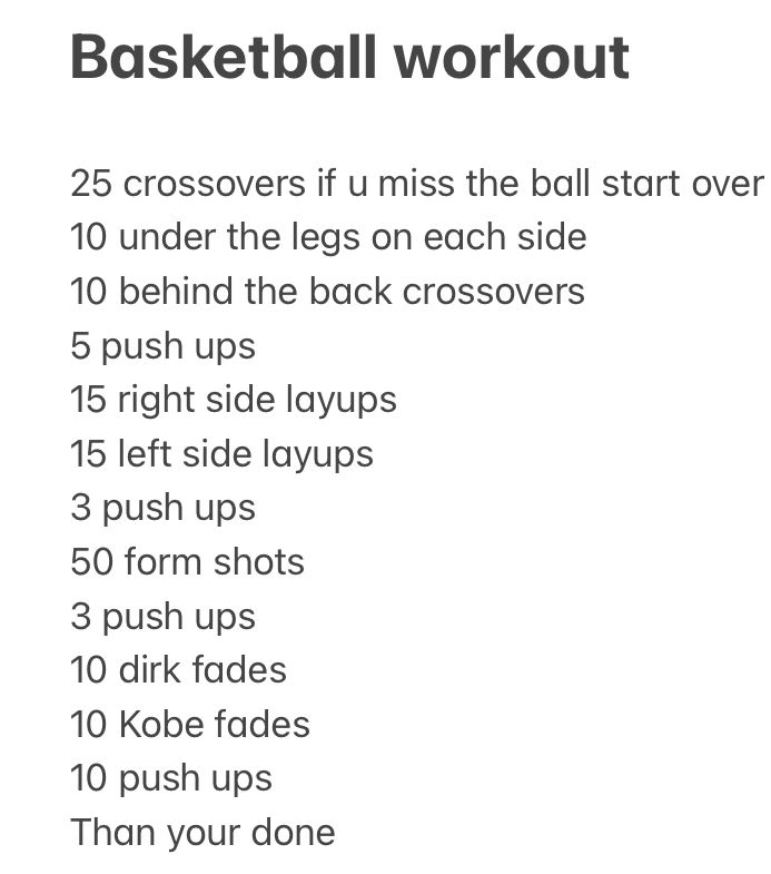 a basketball workout plan with instructions for the ball