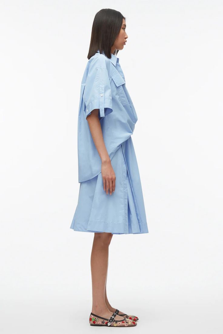 Tucked Front Shirt Dress – 3.1 Phillip Lim French Tuck, Knit Swimwear, Oxford Blue, Oxford Dress, Closet Designs, Khaki Color, Shirtdress, Phillip Lim, Color Khaki