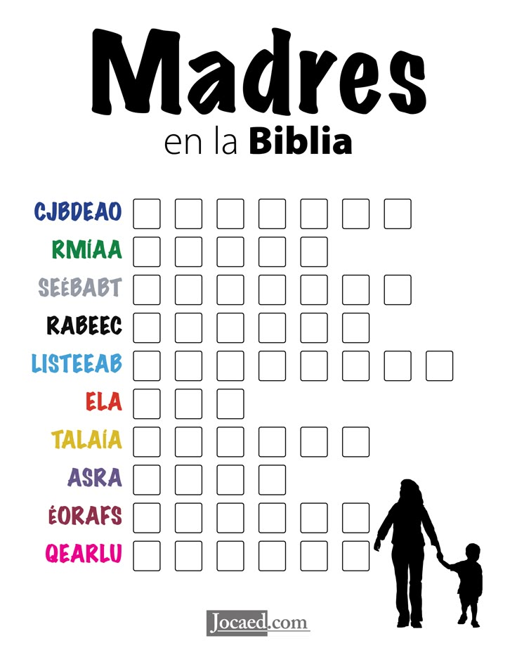 the spanish version of madres en la biblia is shown in black and white