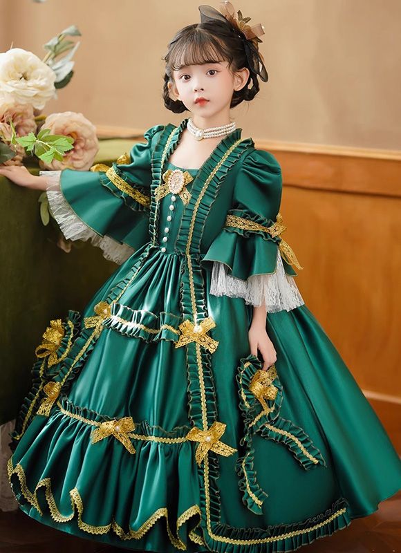 Custom-made Christmas Children amp;#39;s Marie Antoinette Dresses Kids Girls Masquerade Dress     Condition: Brand New   Color:Green   Material: This Children amp;#39;s Marie Antoinette Dresses  is made of amp;nbsp; High Quality Satin, soft and comfortable to wear   Sleeve Length:Long Sleeve   Dresses Length:Floor-Length   Neckline: Square Collar   Decoration: Ruffles   Style: This dress is perfect for civil war,victorian,medieval,regency,renaissance, wedding, cosplay, themed party, photograph, Holiday Princess Dress With Ruffles For Dress-up, Holiday Ruffled Princess Dress For Dress-up, Holiday Princess Dress With Ruffles, Christmas Princess Dress For Pageant With Long Sleeves, Christmas Pageant Princess Dress With Long Sleeves, Christmas Pageant Long Sleeve Princess Dress, Holiday Princess Dress Ball Gown For Dress-up, Holiday Princess Dresses, Green Winter Costume Party Dress