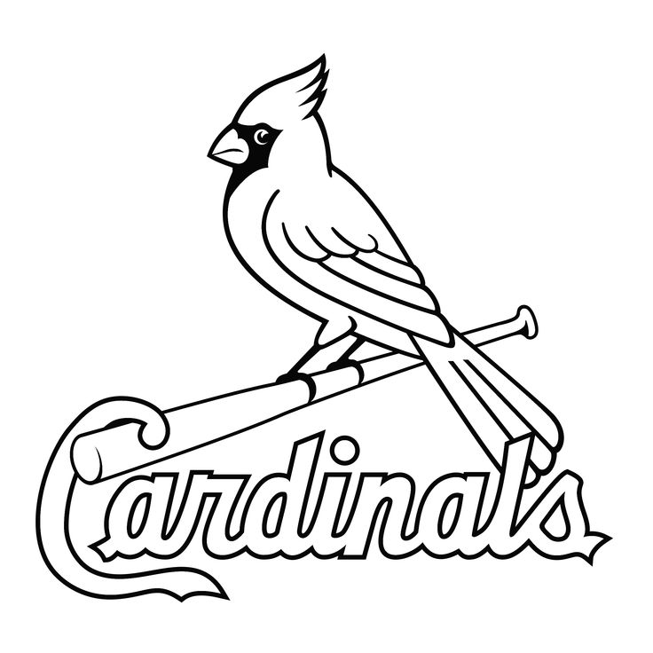 the cardinals logo is shown in black and white, as well as an image of a bird