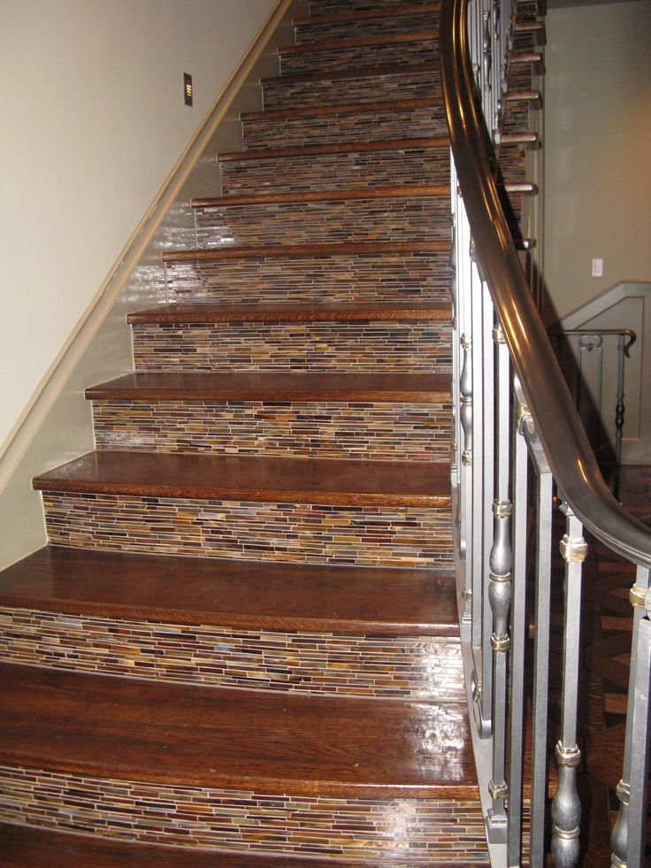 the stairs are made of wood and metal