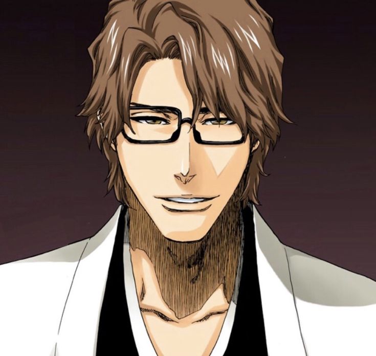 a drawing of a man with glasses and a white blazer over a black shirt