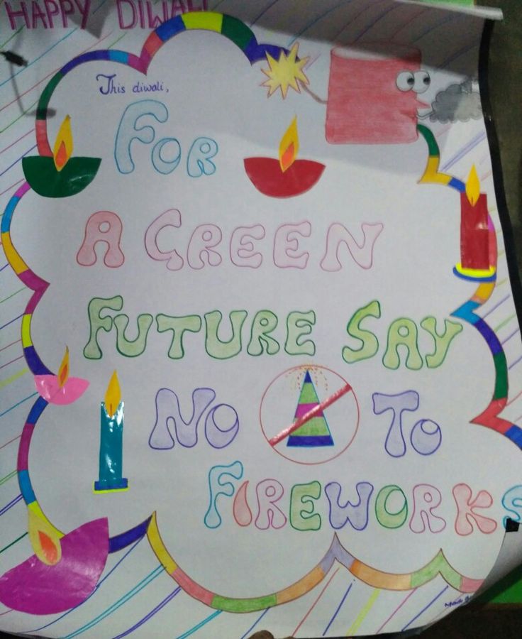 a sign that says for a green future say no to fireworks on it