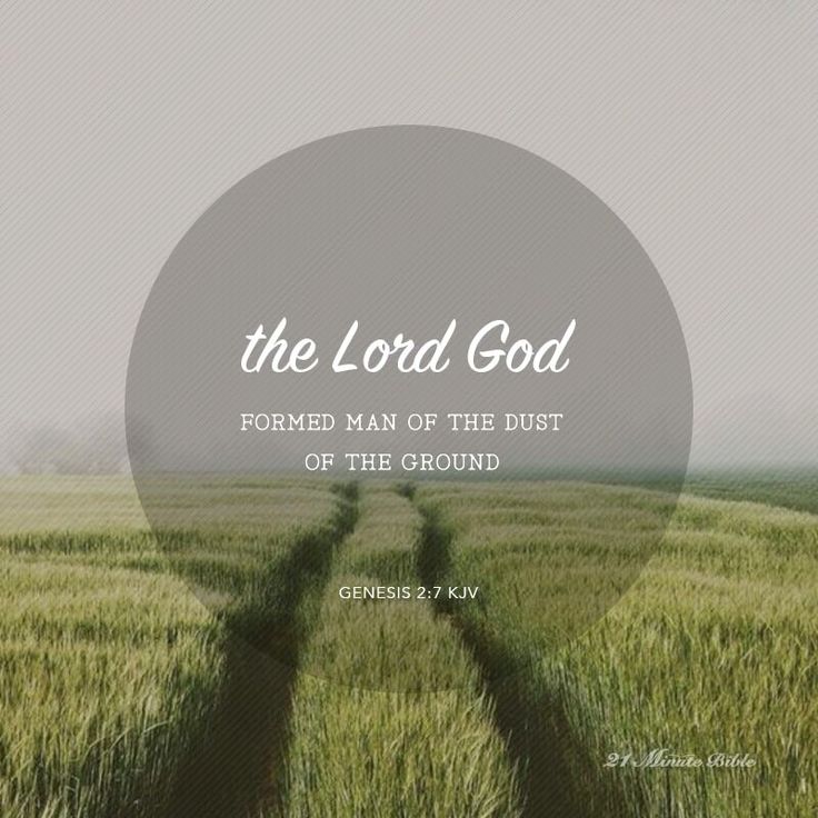 a field with the words, the lord god formed man of the dust of the ground