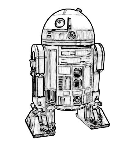 a drawing of a r2d2 from star wars