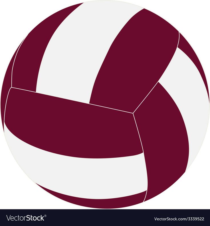 a red and white volleyball ball on a white background