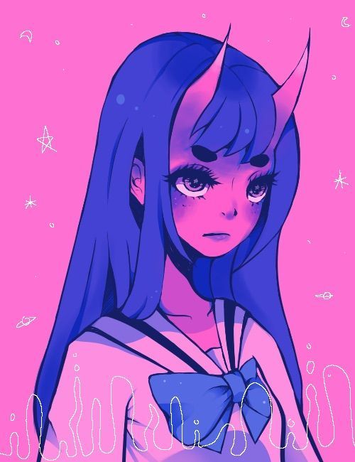 Resultado de imagem para purple girl aesthetic illustration Pastel Goth Art, Art Mignon, Art Kawaii, Goth Art, Arte Inspo, Monster Girls, Art Et Illustration, Kawaii Art, Art And Illustration