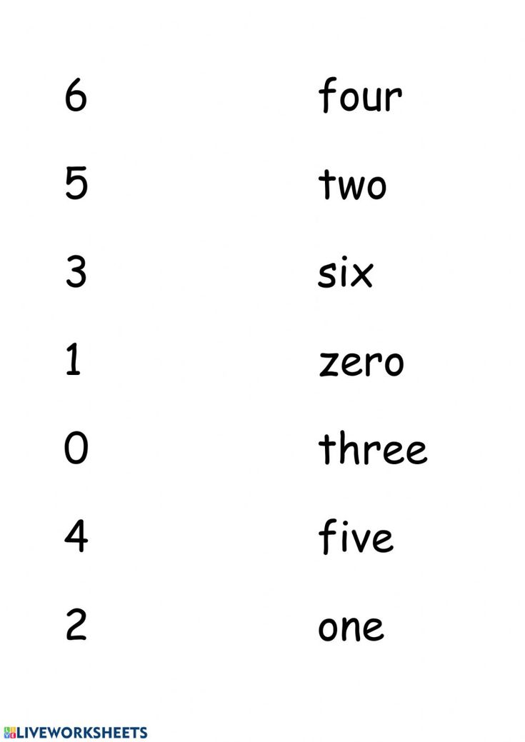 Number Name Matching - Interactive worksheet | Number words worksheets ...