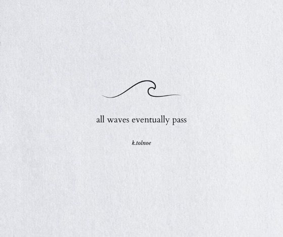 a white piece of paper with an image of a wave in the middle and a quote on it