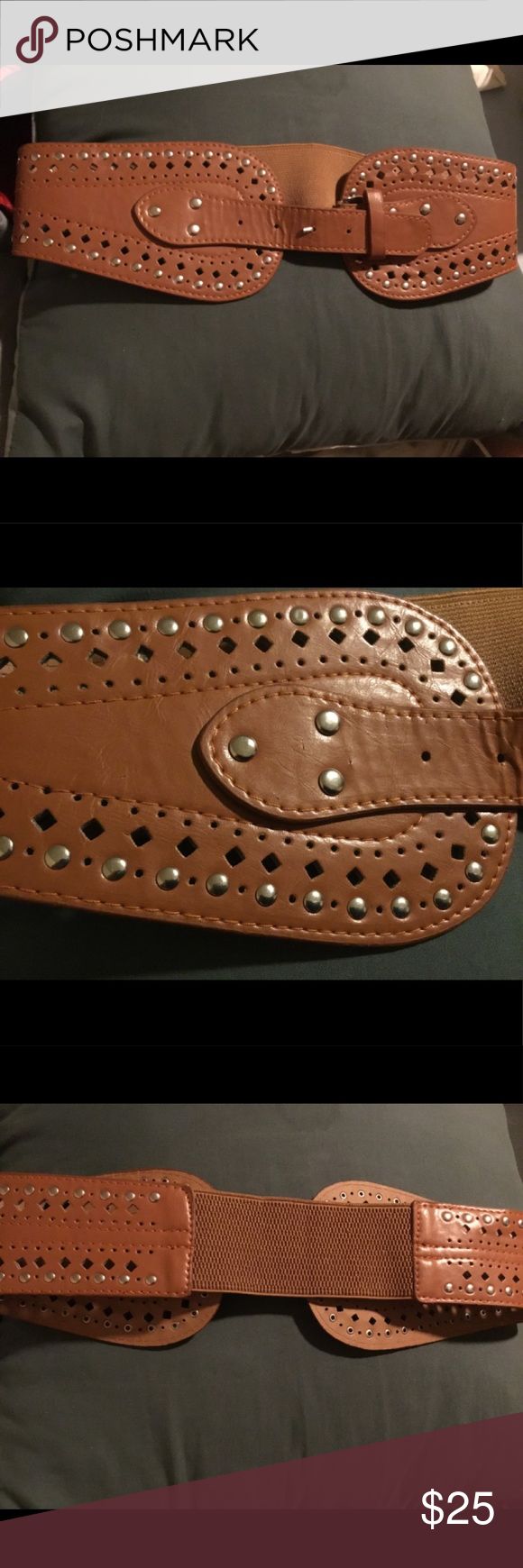 Wide Brown Leather Waist/Hip Belt BN Wide Brown Leather Hip/Waist Belt With Gold Studs SIZE-L/XL Brand New Accessories Belts Hip Belt, New Picture, New Accessories, Belt Accessories, Gold Studs, Waist Belt, Belts, Brown Leather, Women Accessories