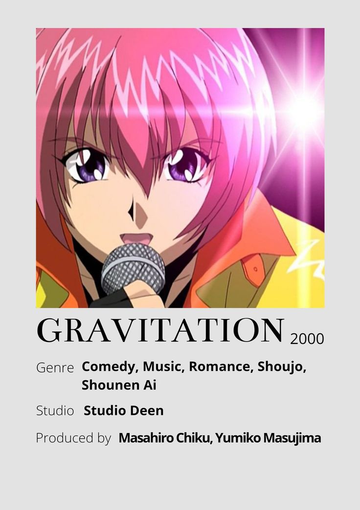 an anime character with pink hair holding a microphone