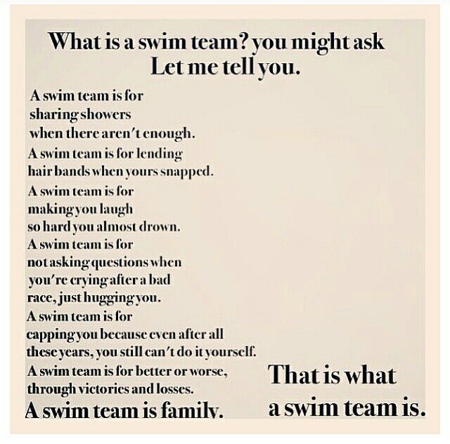 an advertisement for swim team with the words'what is a swim team? you might ask let me tell you, '