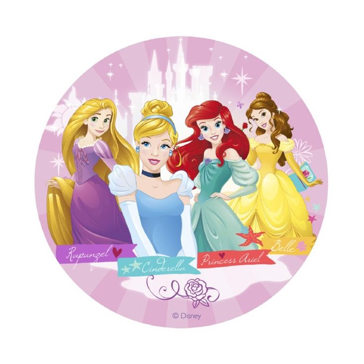 the disney princesses are standing together in front of a pink ...