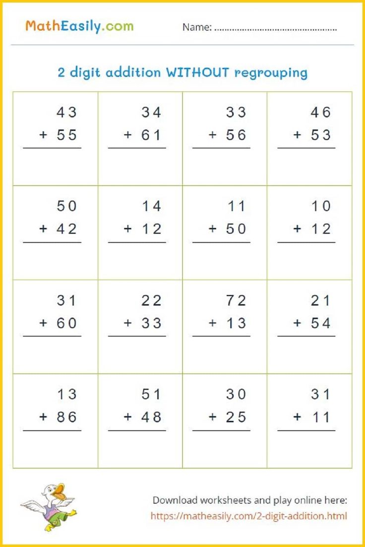 Addition With Regrouping Worksheets, Addition Flashcards, Kindergarten ...