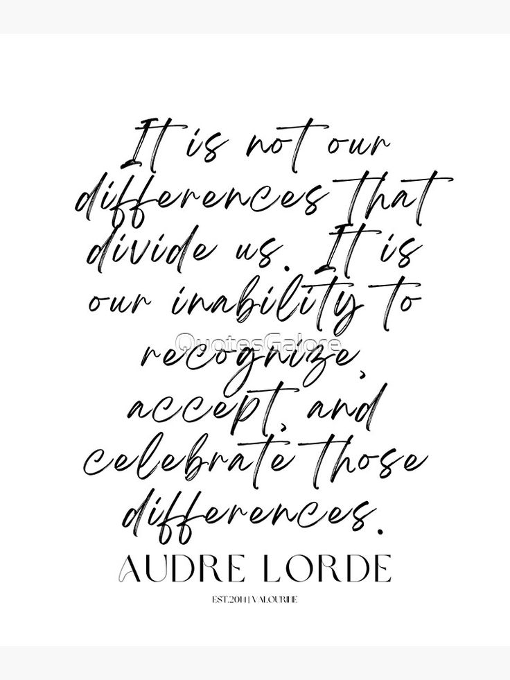 a quote written in black ink with the words it's not our differences that divide us