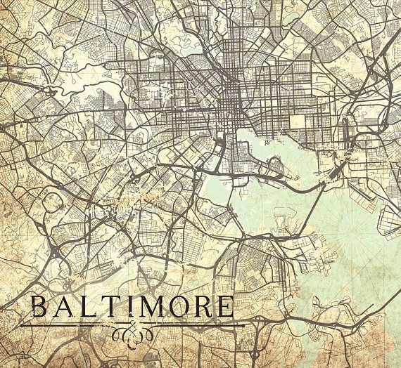 BALTIMORE MD Canvas Print Maryland Vintage map Baltimore Md | Vintage ...