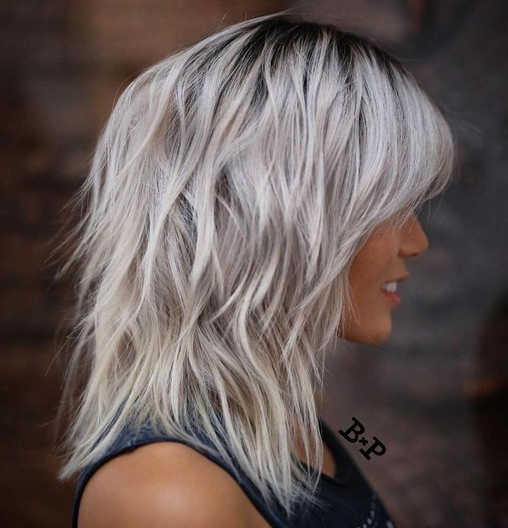 Medium Silver Layers Blonde Shag, Ice Blonde Hair, Medium Shag, Modern Shag Haircut, Modern Shag, Medium Shag Haircuts, Haircuts For Medium Length Hair, Medium Layered Hair, Shag Haircuts