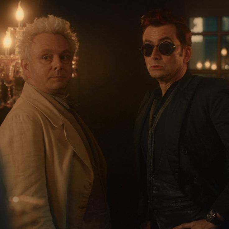 good omens season two. Crowley and aziraphale.