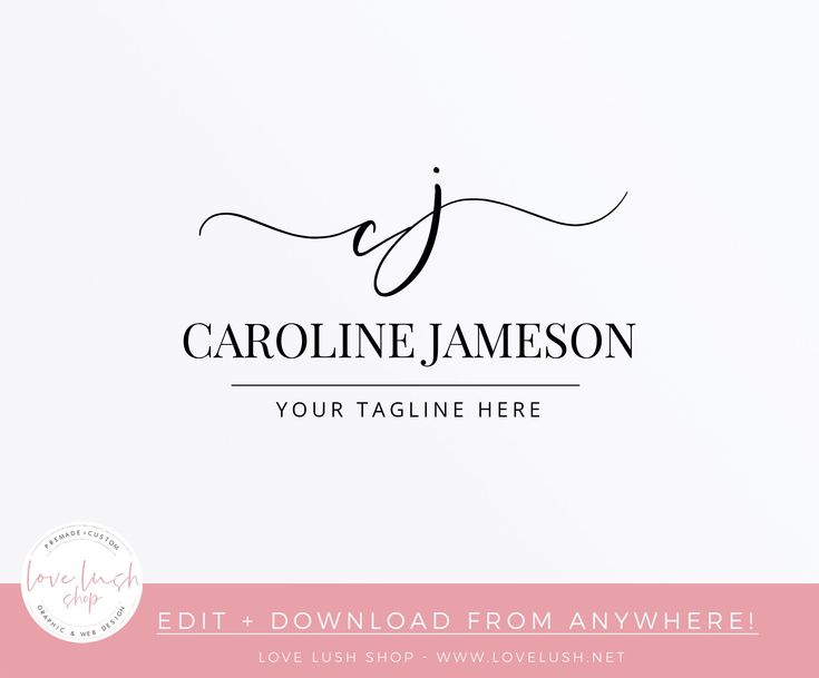 Minimalist Initial Logo Feminine Watercolor Business Logo | Etsy ...