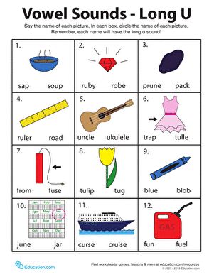 Learning Long Vowels: Long U | Interactive Worksheet | Education.com ...