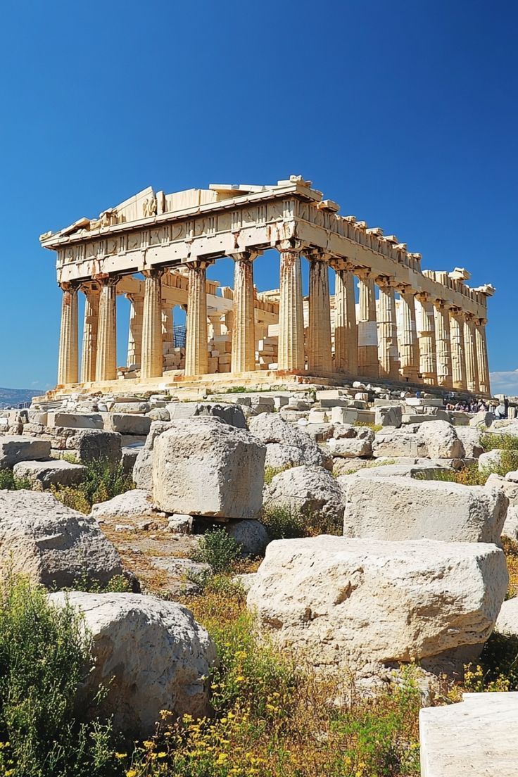 the parthenon is one of the most famous structures in the world, and has been built on top of rocks