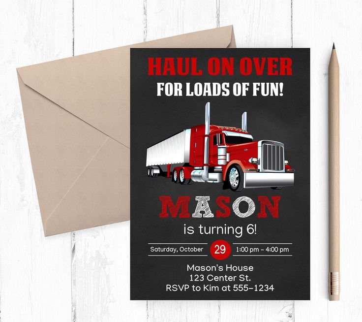 a birthday card with an image of a truck on it and the words, haul on over for loads of fun