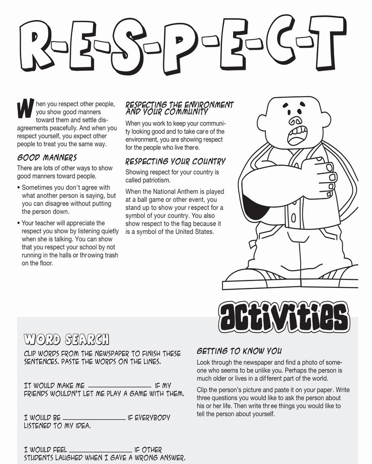 a cartoon character with the words respect written in black and white on top of it