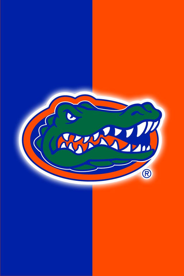 the florida gators logo on a black background