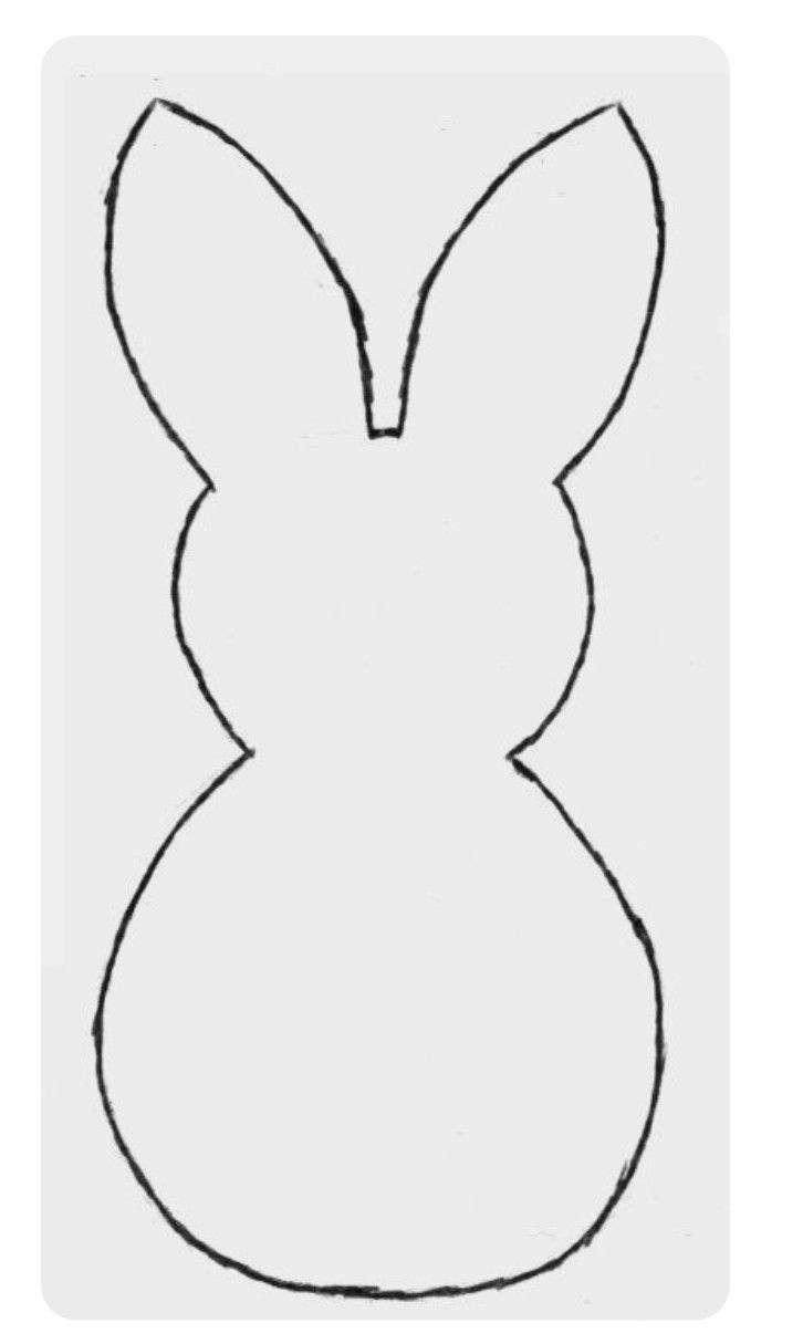 an outline of a bunny's head