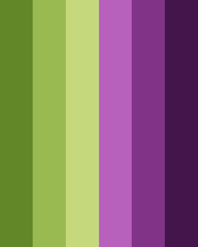 the color purple and green is shown in this image, it appears to be different shades