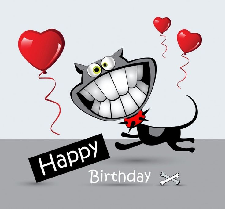 a happy birthday card with a cat and balloons