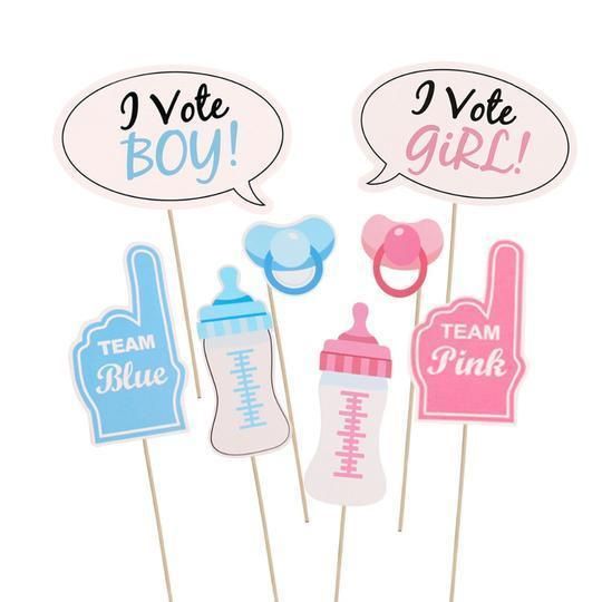 some pink and blue cupcake toppers with speech bubbles