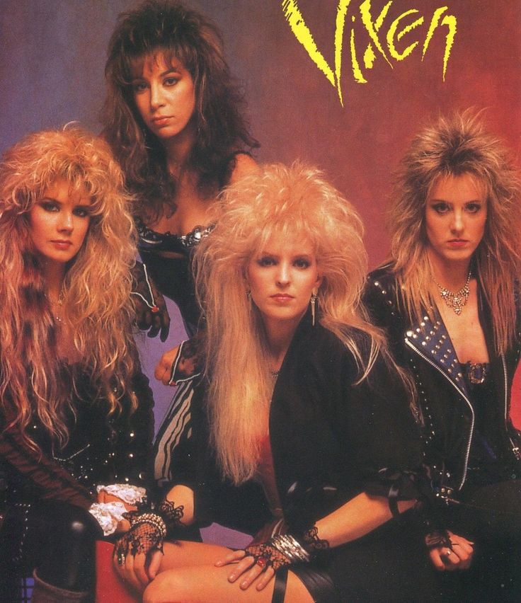 the cover art for vixen's album, featuring four women with long blonde hair