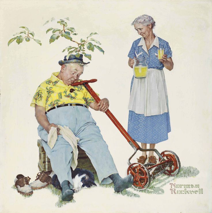 an old man sitting next to a woman holding a cane