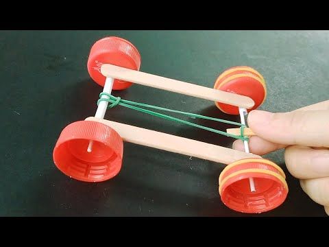 DIY IDEAS | How To Make a Mini Rubber Band Car (SIMPLE CAR TOY) | Diy ...