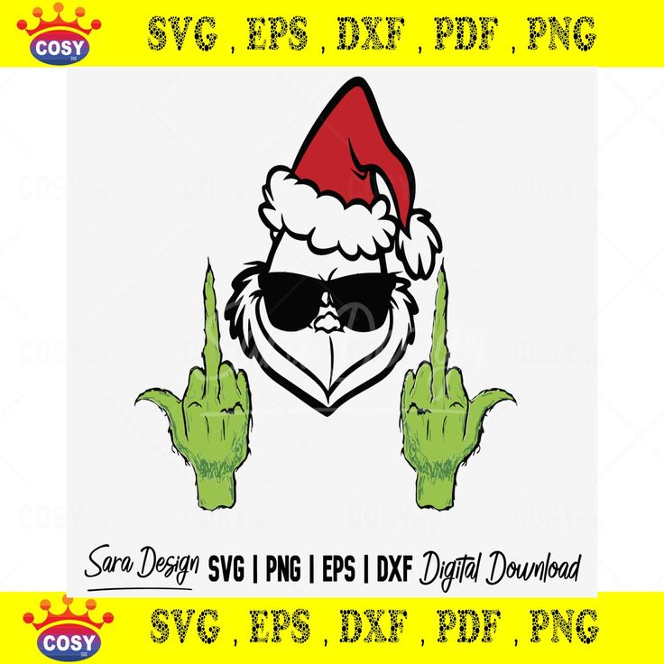 Grinch Giving the Finger, Grinch Middle Finger, Digital Download in ...