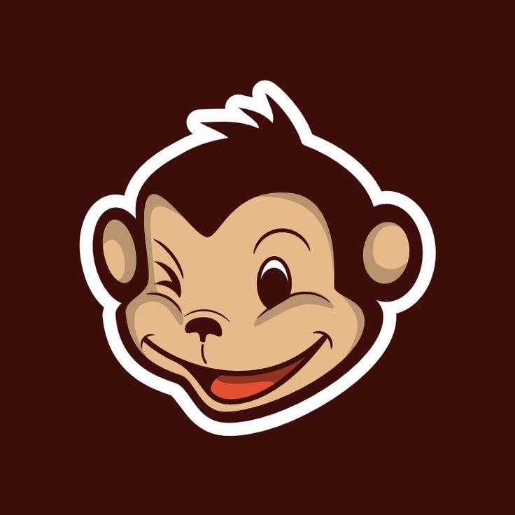 a monkey face with a smile on it's face