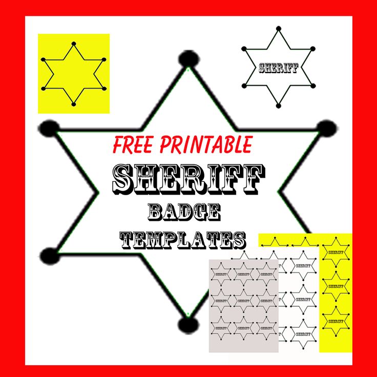 the free printable sheriff badge templates are available for use on all ...