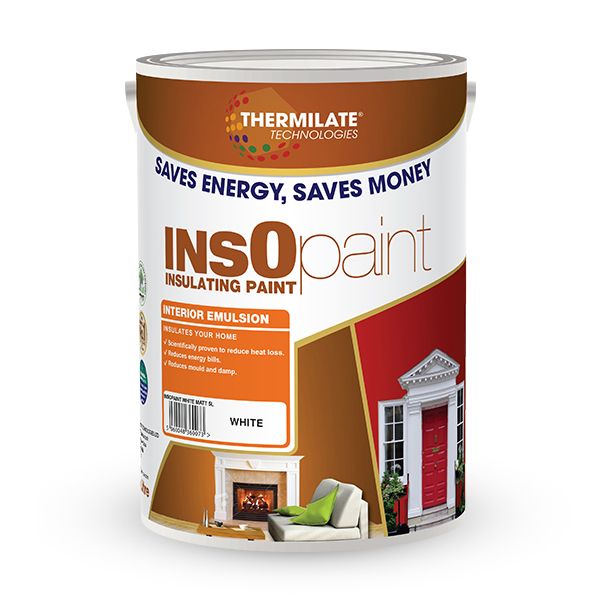 a white paint can with the words inso painted on it's front side