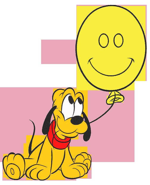 a cartoon dog with a balloon in its mouth