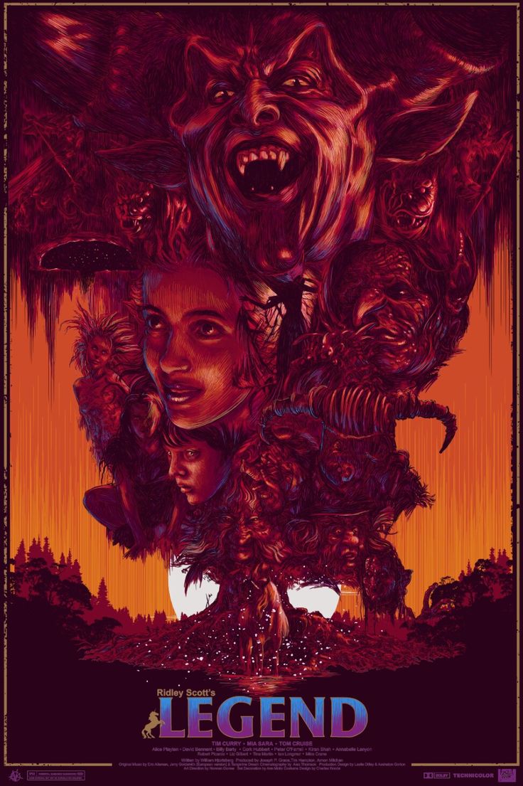 a movie poster for the film legendd with an image of a woman surrounded by monsters